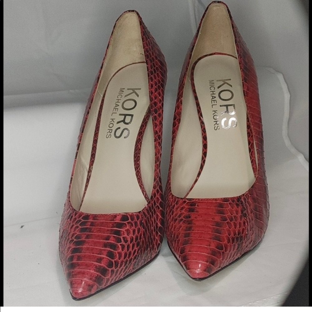 Kors Michael Kors Red Python Heels - image 4